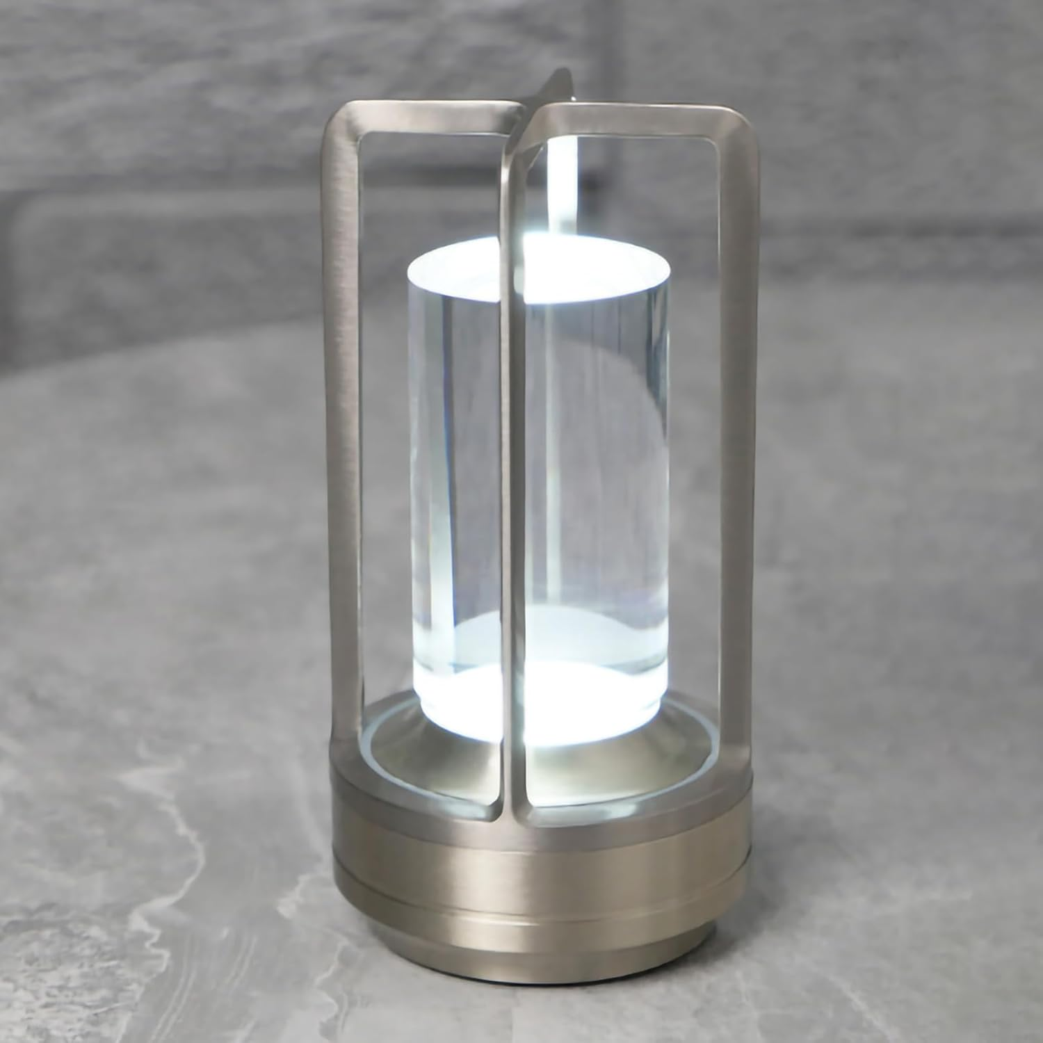 Candico Cordless Bedside Table Lamp Rechargeable Portable Touch,2000Ma Battery Operated Lamps LED Night Light,3Color Stepless Dimming Crystal Lantern Suitable Bedrooms,Bars,Cafes,Camping,Black