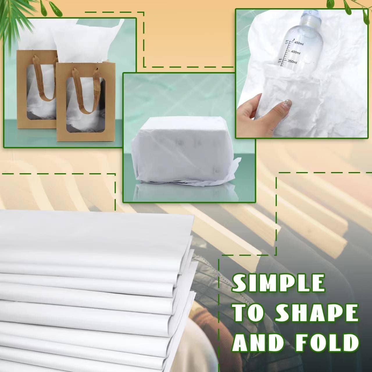 RYKOMO 100 Sheets 20 X 30 Inch Acid Free Archival Tissue Paper Unbuffered No Acid Paper White No Lignin Free Packing Tissue Paper for Preserving Clothing Storage Textiles Present Wrap image number 2