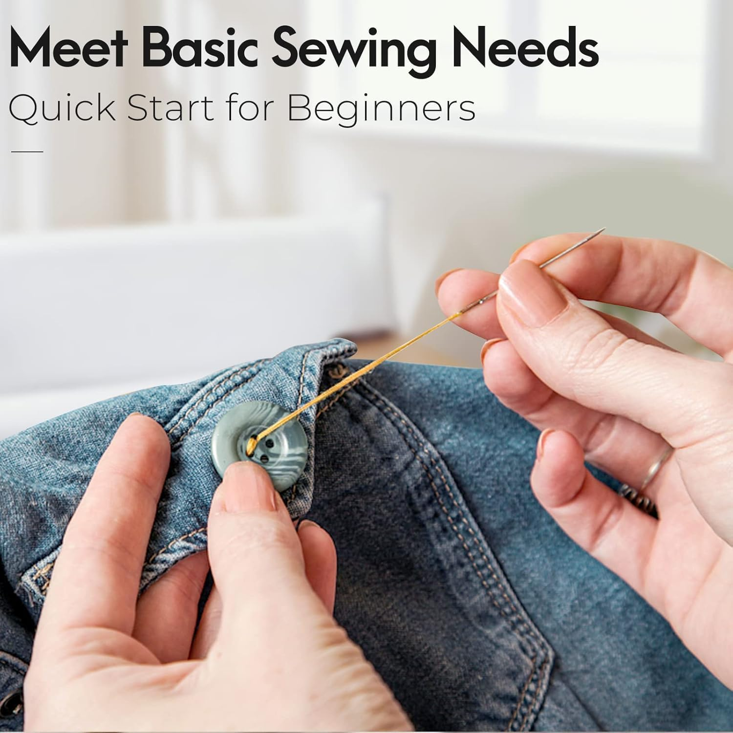 Sibeixiu Sewing Kit Gifts for Mom Grandma Women Men Traveler, Portable Sewing Supplies Accessories Contains Thread, Needles, Scissors, College Dorm Room Essentials (Black, M) image number 4