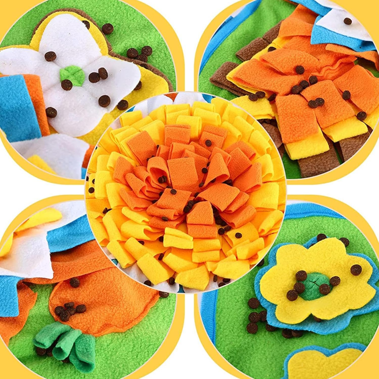 Foraging Mat for Dogs | Snuffle Feeding Dog Mat,Portable Interactive Feed Game for Boredom, Pet Treats Feeding Mat for Small Medium Rabbits Dogs Jmedic image number 4