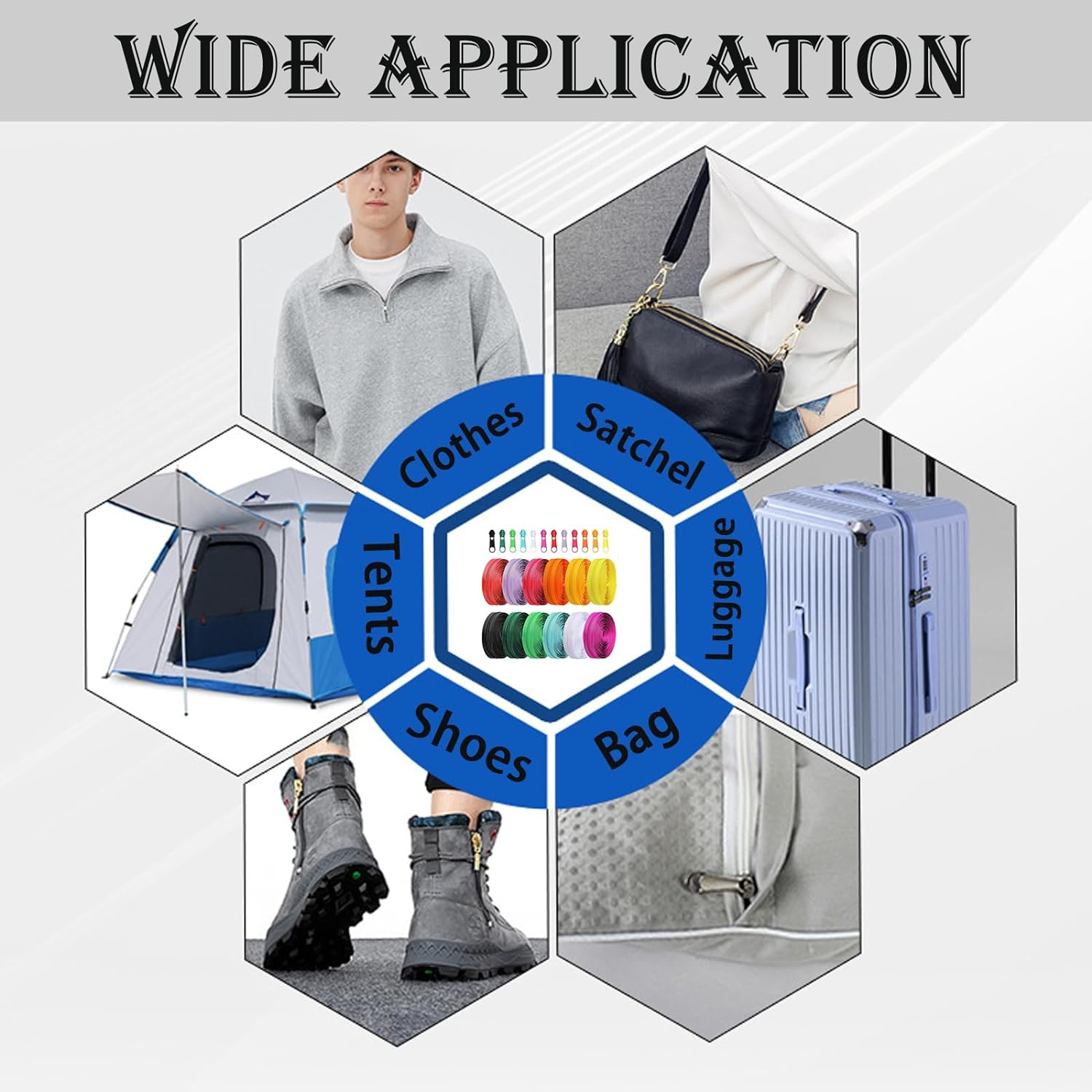 Jotia 12Pcs/ 36 Yards #3 Nylon Coil Zippers with 120Pcs Match Zipper Sliders Assortment Kit, 12 Bright Colors Zipper Repair Kit Sewing Zippers Zipper Heads Bulk Zippers for DIY Sewing Craft Bags