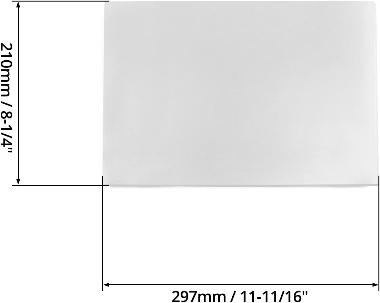QWORK 50 PCS A4 Inkjet Transparency Film Waterproof Transparent Printing Paper A4 Clear OHP Quick Dry Printable Vinyl Sheets for Inkjet Printers Overhead Projector Screen Prints 11*8 Inch /29.6*21Cm