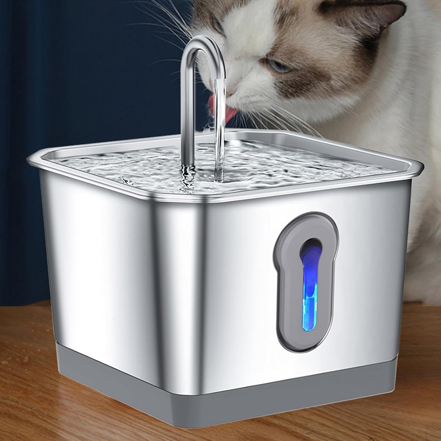 Smart Cat Water Fountain - 3.5L Stainless Steel Dog Water Fountain Cat, Quiet Automatic Water Feeder with Activated Carbon Filtered for Pet Fountain image number 3
