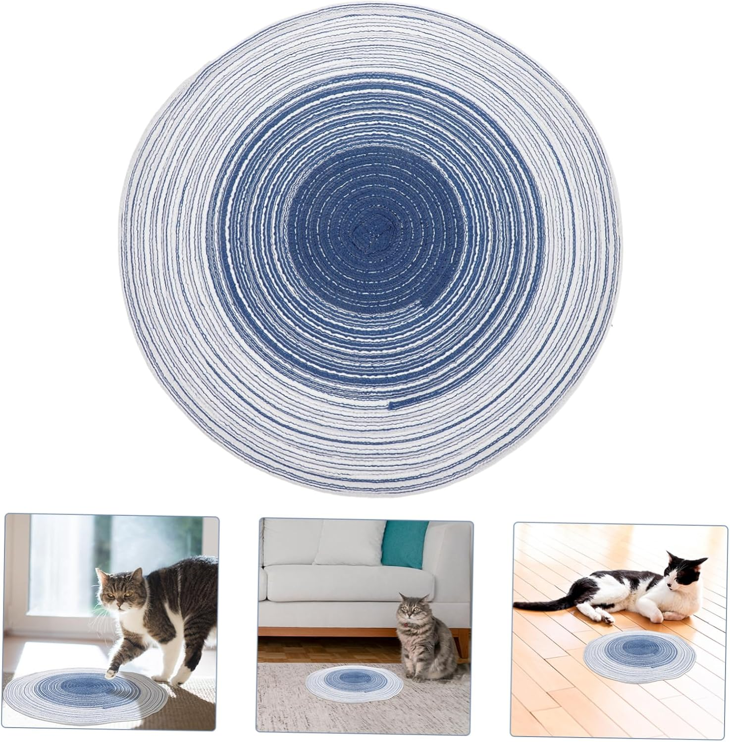 PENIKOKO 2Pcs Cat Scratch Mat Adhesive Cat Toys for Indoor Rope Pad Scratch Board For image number 5