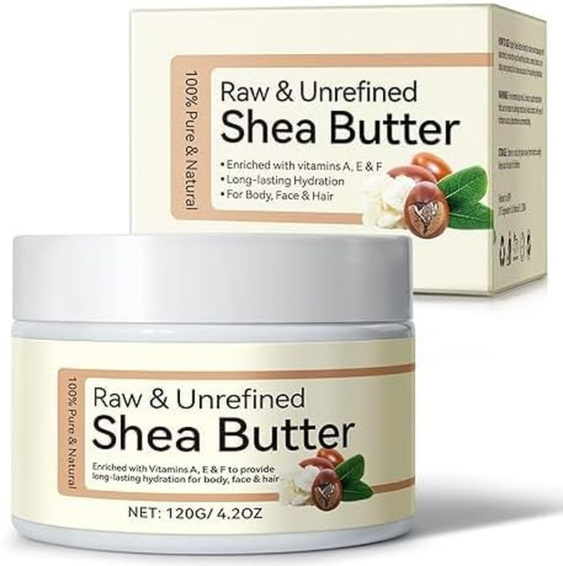 Smyrnastore-Pure Organic Shea Butter, Natural Raw Unrefined Butter, Hair Skin Body Face Lips Care, Enriched Vitamins, Nature Hydrating Moisturizing, Skincare Cream for Dry Cracked Skin & Stretch Marks & Anti-Aging, 4.2Oz/120Gr image number 4