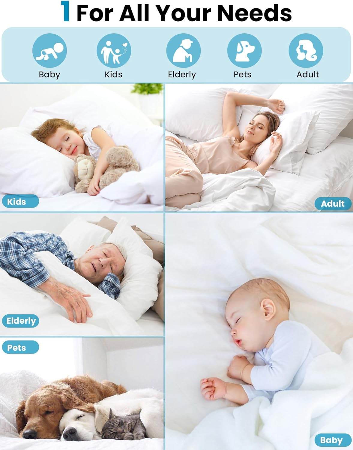 ROTOPATA Incontinence Bed Pads Washable Waterproof, Large Reusable Pee Chucks Sheets, Mattress Pads Underpads Protector for Adults, Elderly, Kids, Baby and Pets Potty Training (4Pcs, 86 Cm X 131 Cm) image number 4