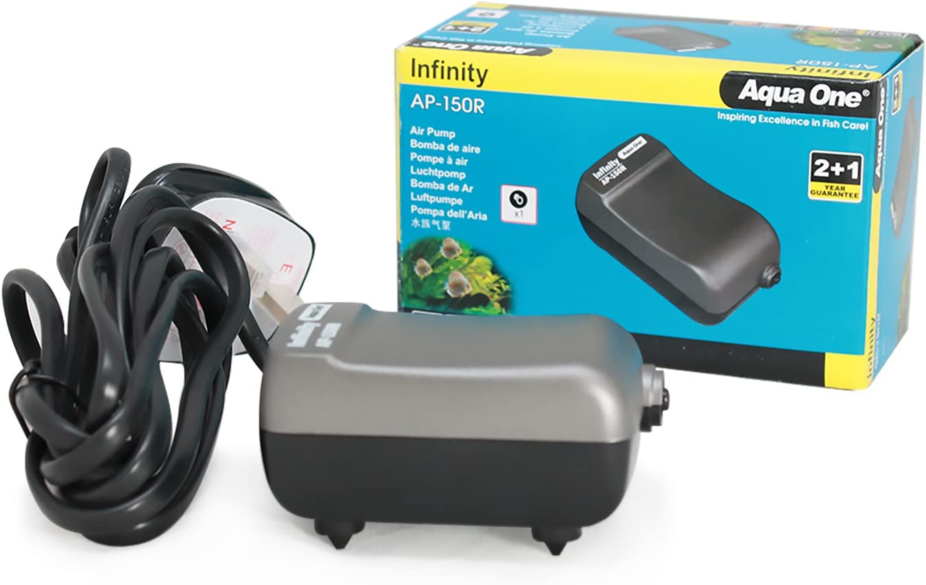 Aquarium Infinity Air Pump AP150R Single 100L/Hr Fish Tank Aqua One Aquarium