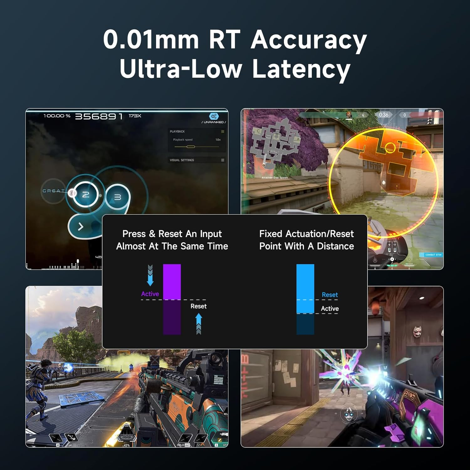 MCHOSE ACE 68 60% Mechanical Gaming Keyboard Wired Rapid Trigger Hall Effect Keyboard Magnetic Switch Adjustable Actuation 8000Hz Polling Rate Custom RGB MAC Laptop(Black Topographic TTC Dragon Lord) image number 6