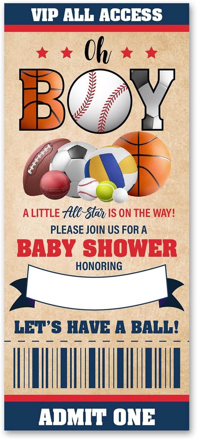 VAHATAN Carnival Birthday Party Invitations 20 Pack Come One Come All Circus Carnival Ticket Invitations with Envelopes Invites Cards for Birthday Party