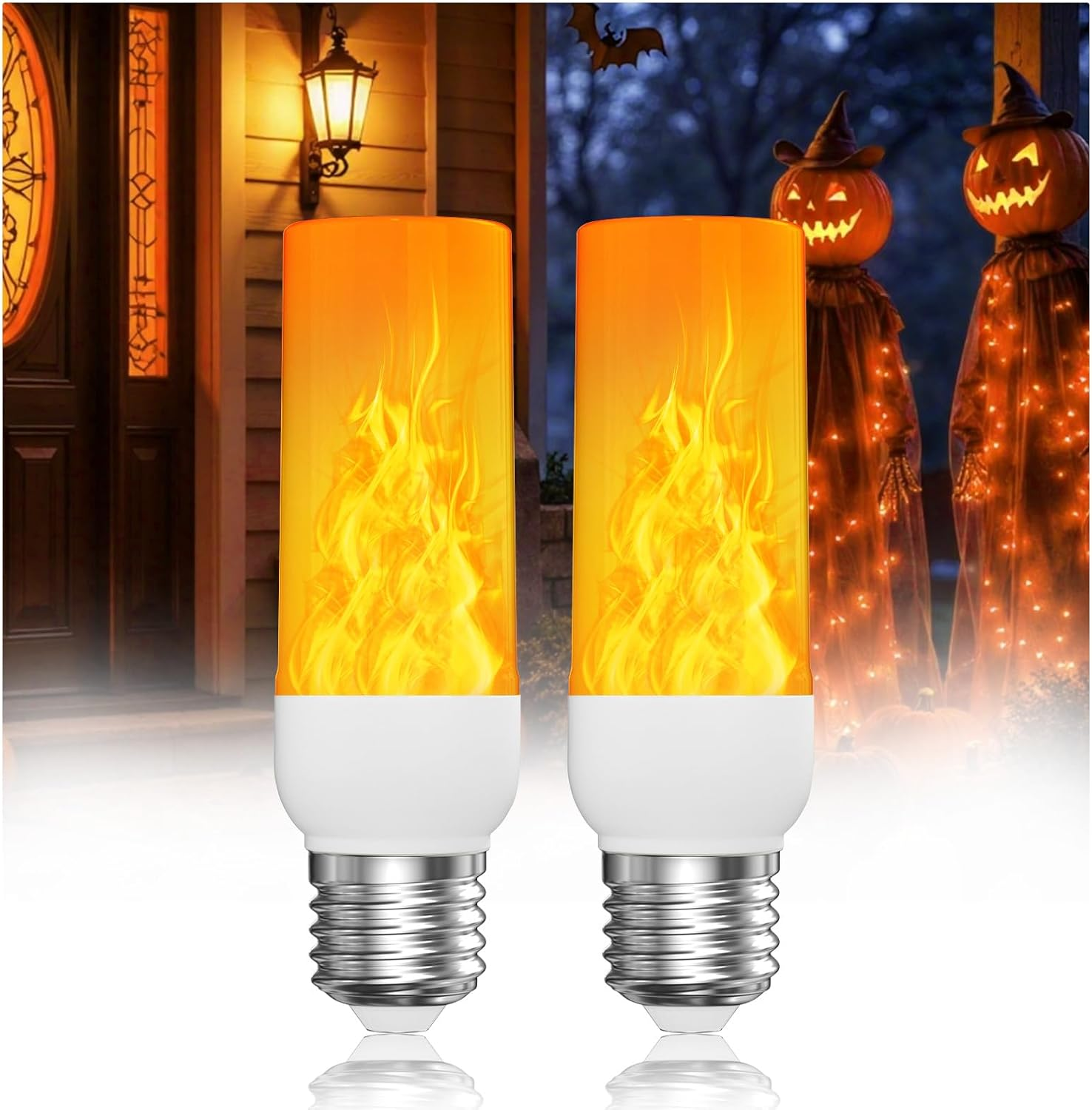 Brightark B22 Flame Effect Light Bulb, Fire Flashing Light Effect 3W LED Outdoor Light, 1300K Warm White with 3 Lighting Modes for Halloween Christmas House Garden Party Wedding Decor image number 3