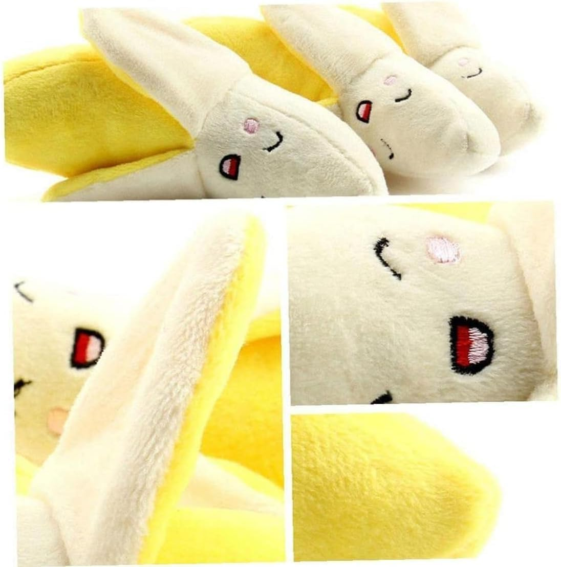 Wyjuan 1Pc Yellow Puppy Squeaky Plush Toys Cute Banana-Style Plush Dog Toys Funny Chew for Small Animals Toy Chews Useful and Nice Dog Squeak Toys
