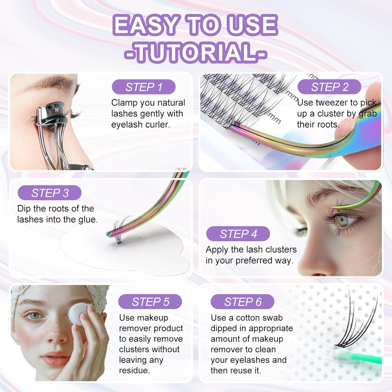 NAGARAKU 211 Pcs 3 in 1 DIY Lashes Individual Eyelash Extensions Cluster Mixed 3 Type Eyelashes - Spikes a Shape/Fishtail Fairy Extension Premade Fans/Bottom Lashes Volume at Home - 0.07 C Curl 12Mm image number 4