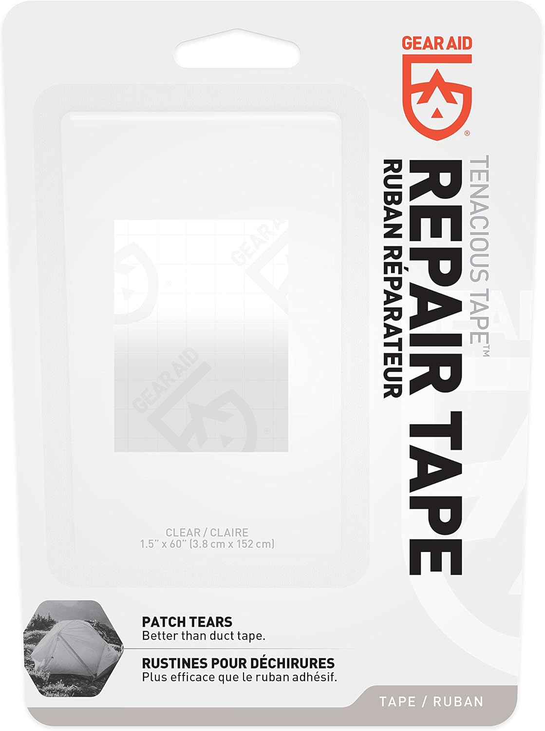 GEAR AID Tenacious Tape Repair and Seam Tape for Tents and Vinyl Clear Roll 1.5"X 60" image number 3