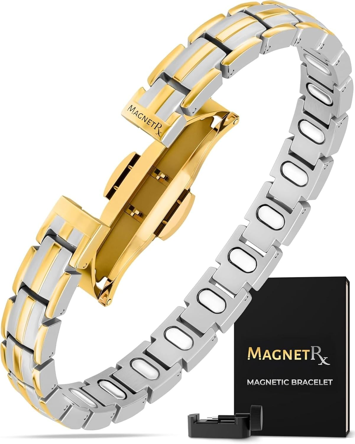 Magnetrx&reg; Women'S Ultra Strength Magnetic Bracelet - Titanium Magnetic Bracelets for Women - Adjustable Length with Sizing Tool image number 6