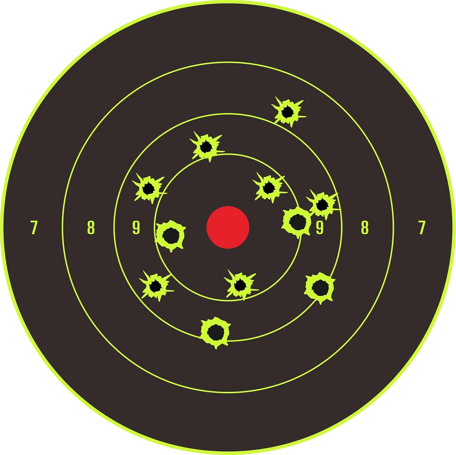 Hybsk Targets - 8 Inch Reactive Splatter Self Adhesive Shooting Targets Bright Fluorescent Yellow upon Impact- Gun - Rifle - Pistol - Airsoft - BB Gun - Pellet Gun - Air Rifle (25 Pcs) image number 3