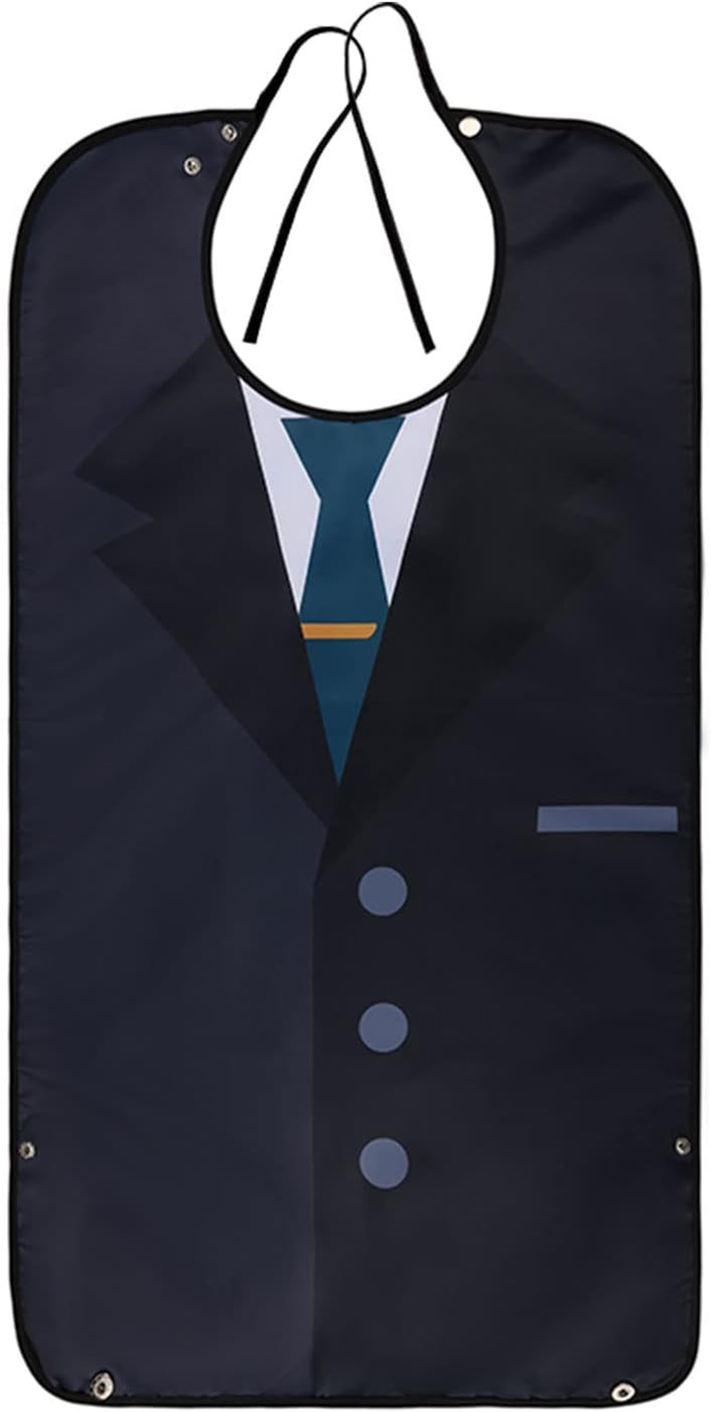 AIEX Adult Bibs for Eating Men Bow Tie Pattern Machine Washable Clothing Protectors with Crumb Catcher for Elderly Men