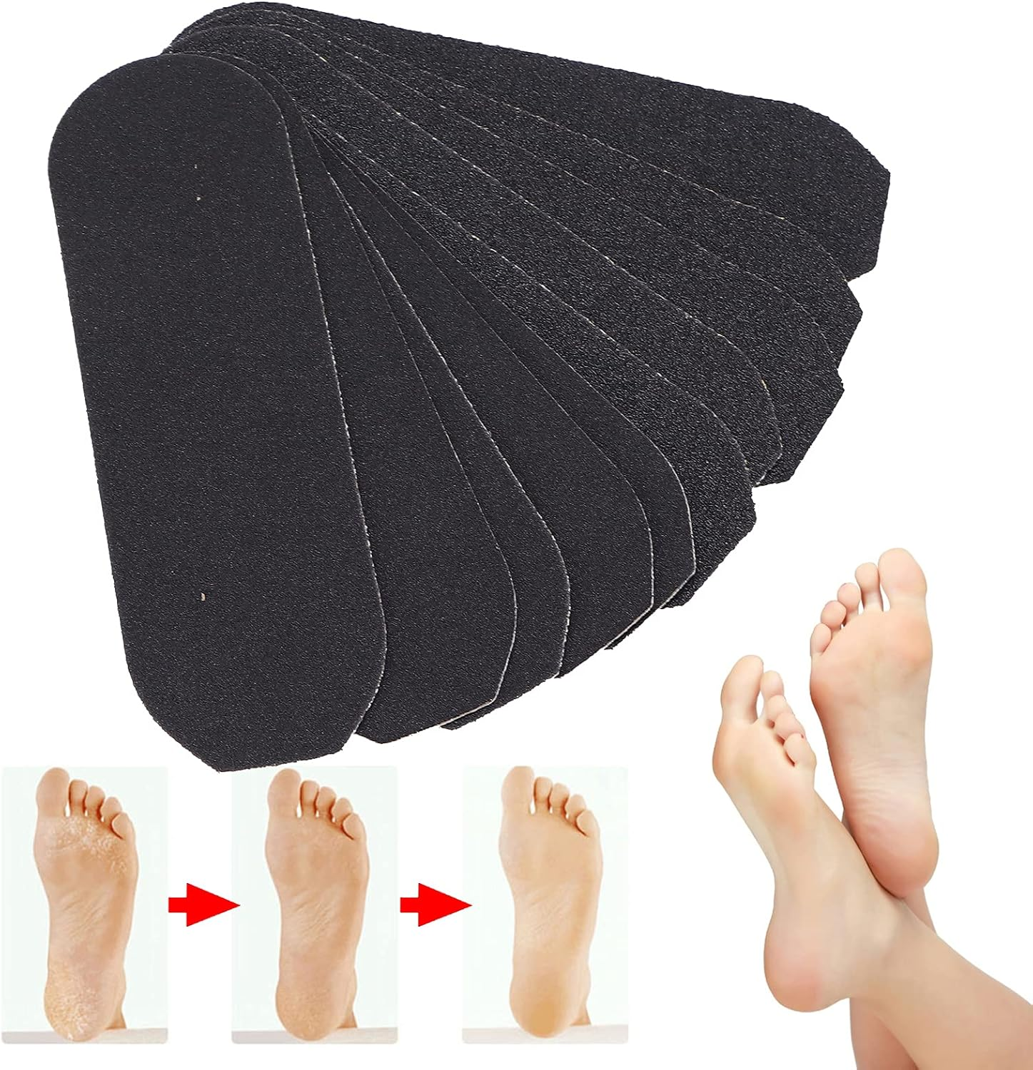 Pack of 10 Replacement Pedicure File Refills Coarse Fine Pedicure Foot Rasp Refill Pads, Foot Rasp Replacement Sandpaper, Replacement Refill Packs Coarse Fine Pedicure Foot Rasp Refill Pads