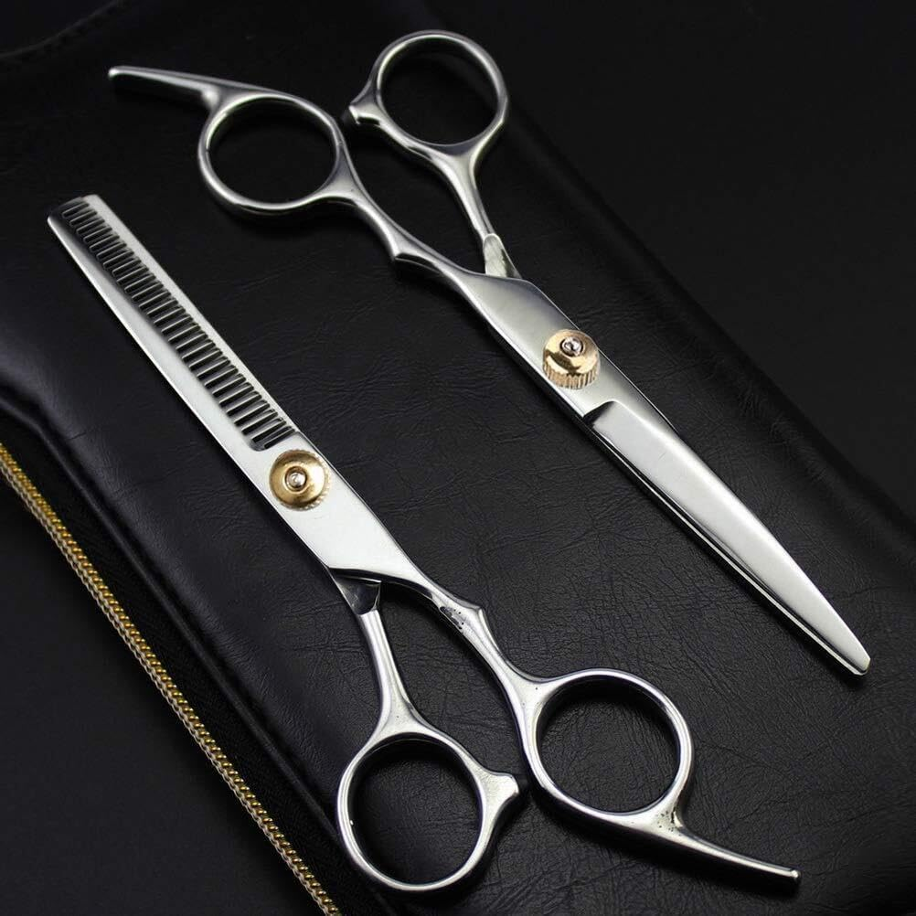 Leona Co Professional Razor Edge Series Hair Cutting Scissors Set - Barber Hair Cutting & Thinning Shears/Texturizing Scissors Set - Hair Cutting Scissors Kit for Men/Women/Kids/Salon & Home