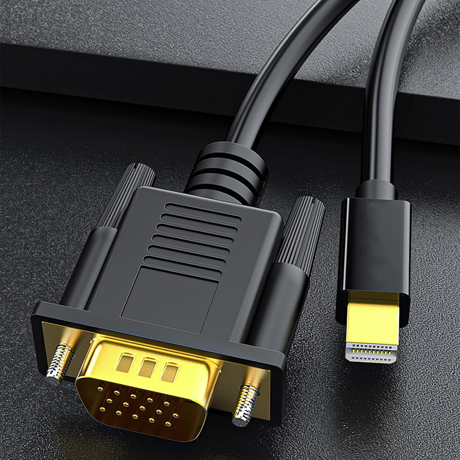 Tunghey Mini Displayport to VGA Cable, Mini Display Port DP to VGA Cable Adapter Male to Male (Thund-Erbolt and Thund-Erbolt 2 Port Compatible) for Monitor Display HDTV and Projector (1.8M) image number 4