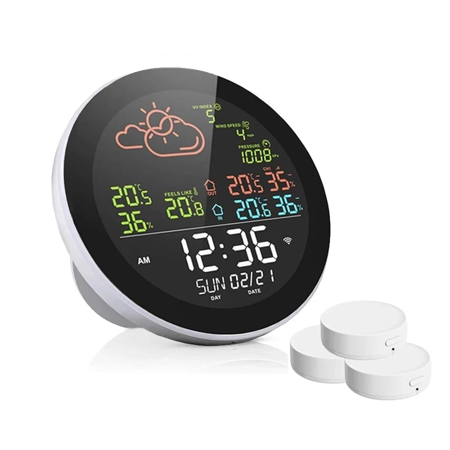 Wifi Smart Weather Station Digital Thermometer Hygrometer Forecast Sensor Indoor/Outdoor Temperature Humidity Meter image number 2