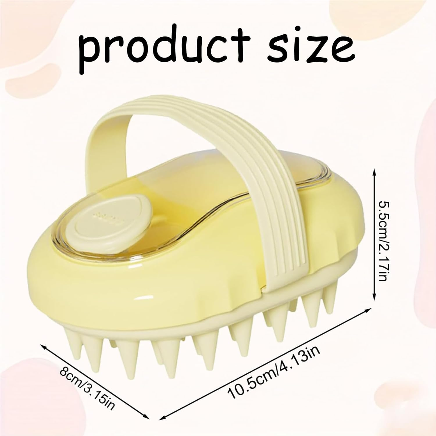 Fokmuaex Scalp Massager Brush with Soft Silicone Bristles, Hair Growth Scalp Scrubber for Exfoliation & Stress Relief, Shampoo Brush for Wet/Dry Hair & Head Massage (Yellow)