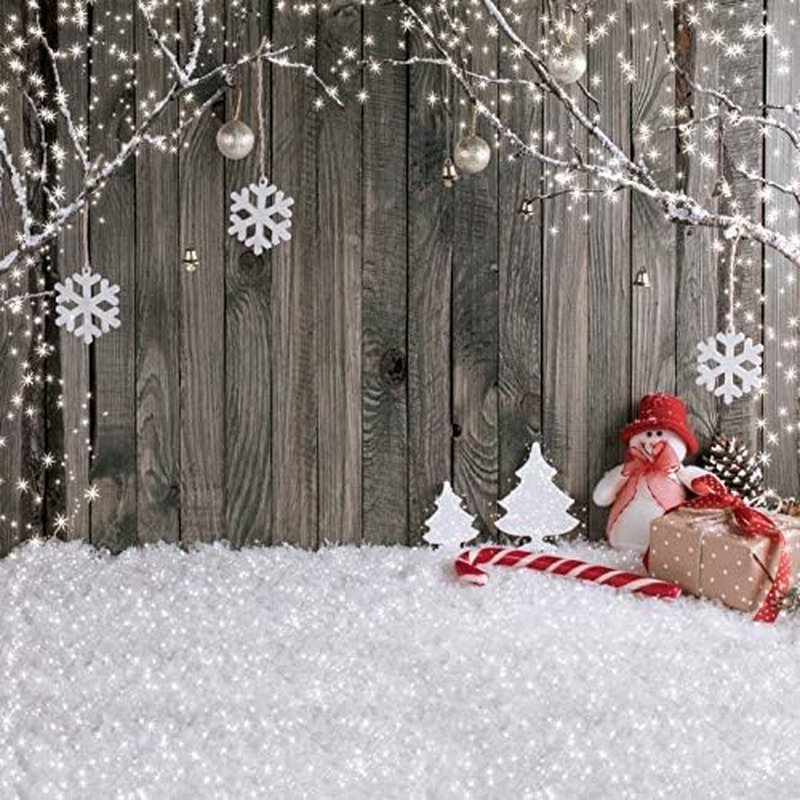 LYWYGG 10X10FT Christmas Backdrop Snow Floor Photo Backgrounds Wooden Wall Photography Backdrops for Child CP-70-1010 image number 5