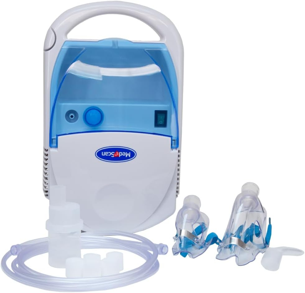Medescan Nebuliser for Adults & Kids &ndash; Portable, Lightweight, One-Button Mechanism &ndash; Complete Nebuliser Kit with Masks image number 2