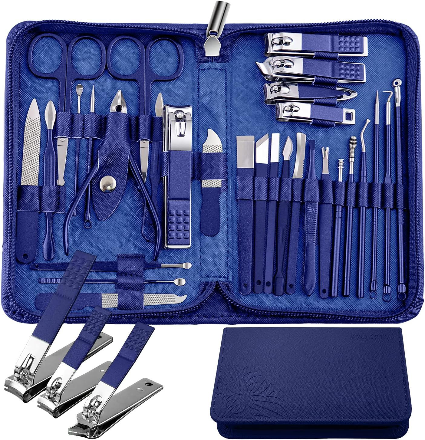 WOAMA Manicure Set 30 in 1 Nail Clipper Set Nail Kit for Women Men Stainless Steel Manicure Kit Professional with Travel Case