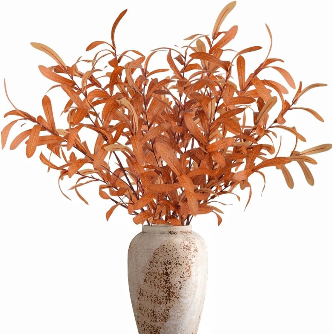 3 PCS Artificial Branches 43.3 Inch Summer Autumn Artificial Bamboo Leaves Fake Faux Plastic Greenery Stem Plants for Indoor Outdoor Table Centerpiece Wedding Garden Home Decor, Green