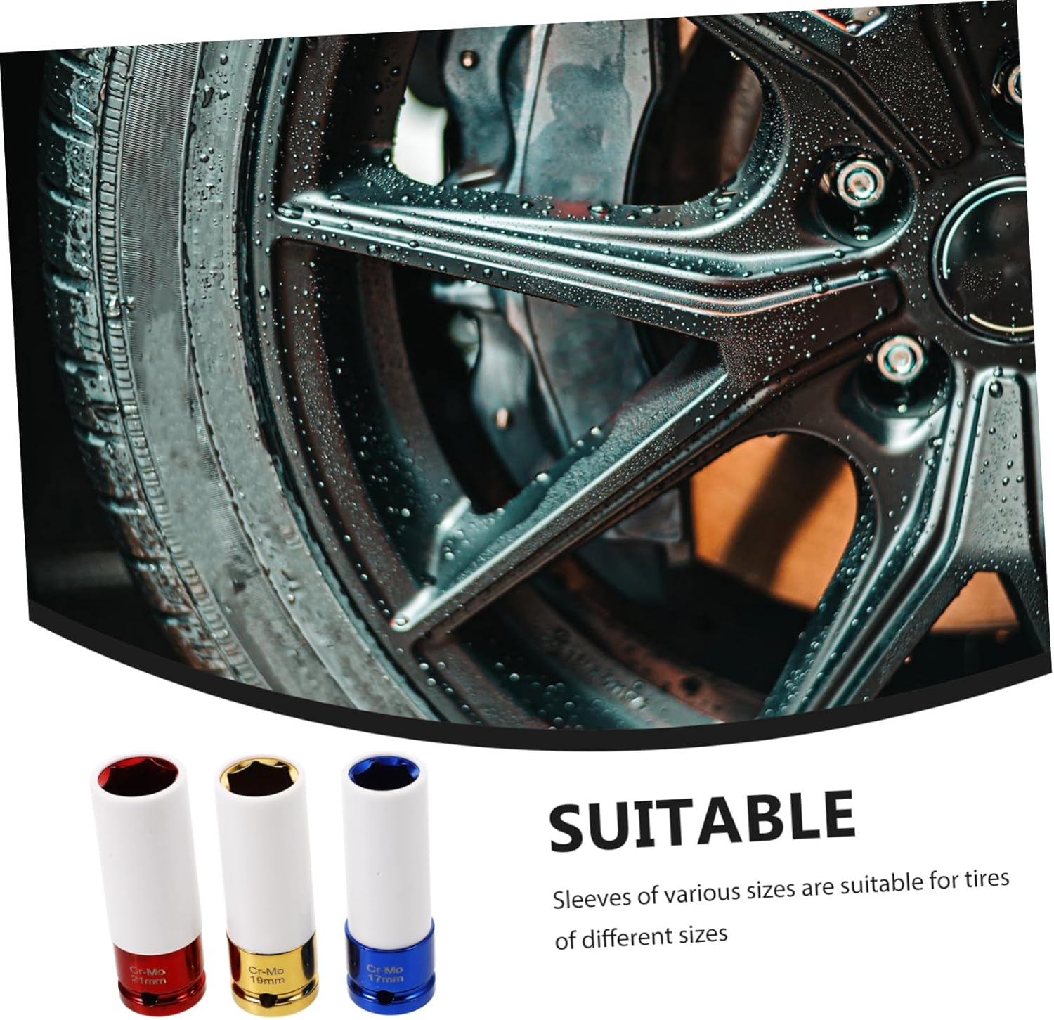 TIDTALEO 3Pcs Wheel Lug Nut Sockets Rim Protector Car Wheel Socket Set Non Marring image number 3