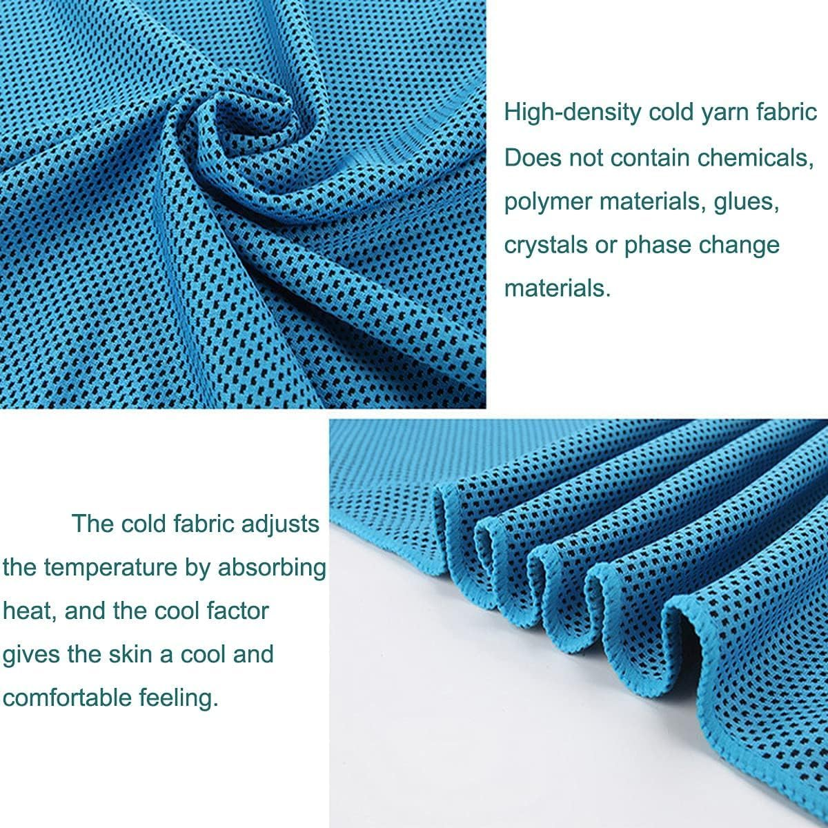 4Pack Cooling Towels (35.4''X 12") Soft Breathable Chilly Towel for Quick-Drying Sweat Rag & Sport Towel for Gym, Workout, Running, Golf & Yoga,Head and Neck Cooling Wraps image number 6