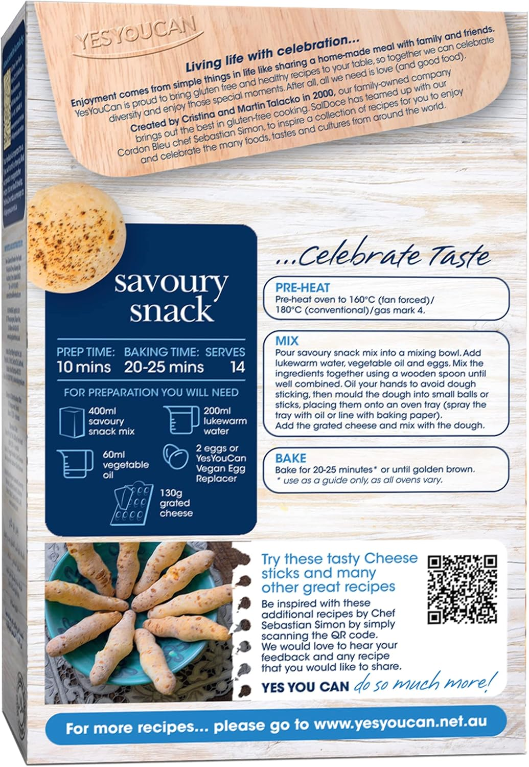 Yesyoucan Savoury Snack Mix - Pao De Queijo - 1 X 400G Pack. Gluten Free, Soy Free and Egg Free - Cheese Bread Snacks image number 2