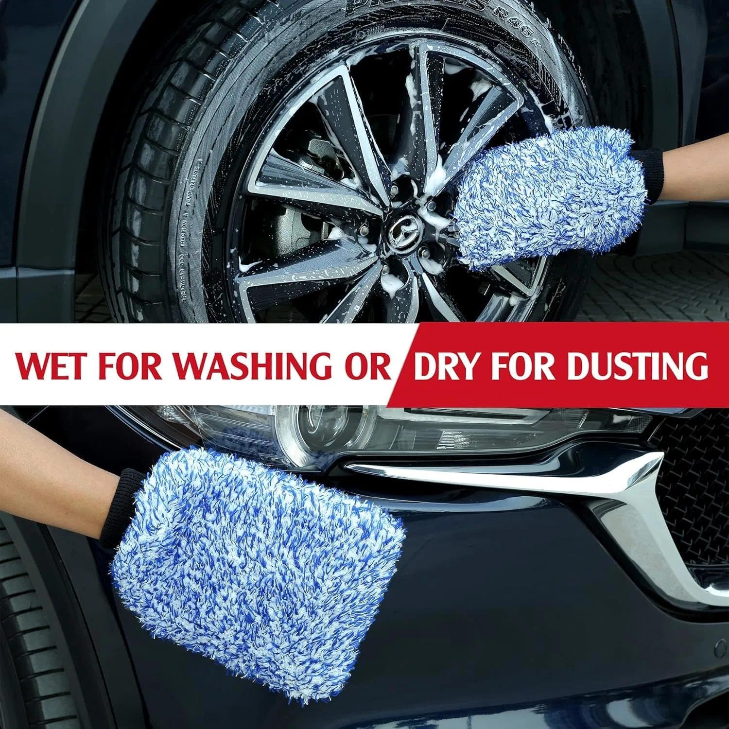 New Car Wash Mitt By, 2 Pack Premium Cyclone Microfiber Washing Gloves, Holds Tons of Sudsy Water for Effective Washing, Machine Washable, Lint Free, Scratch Free image number 1