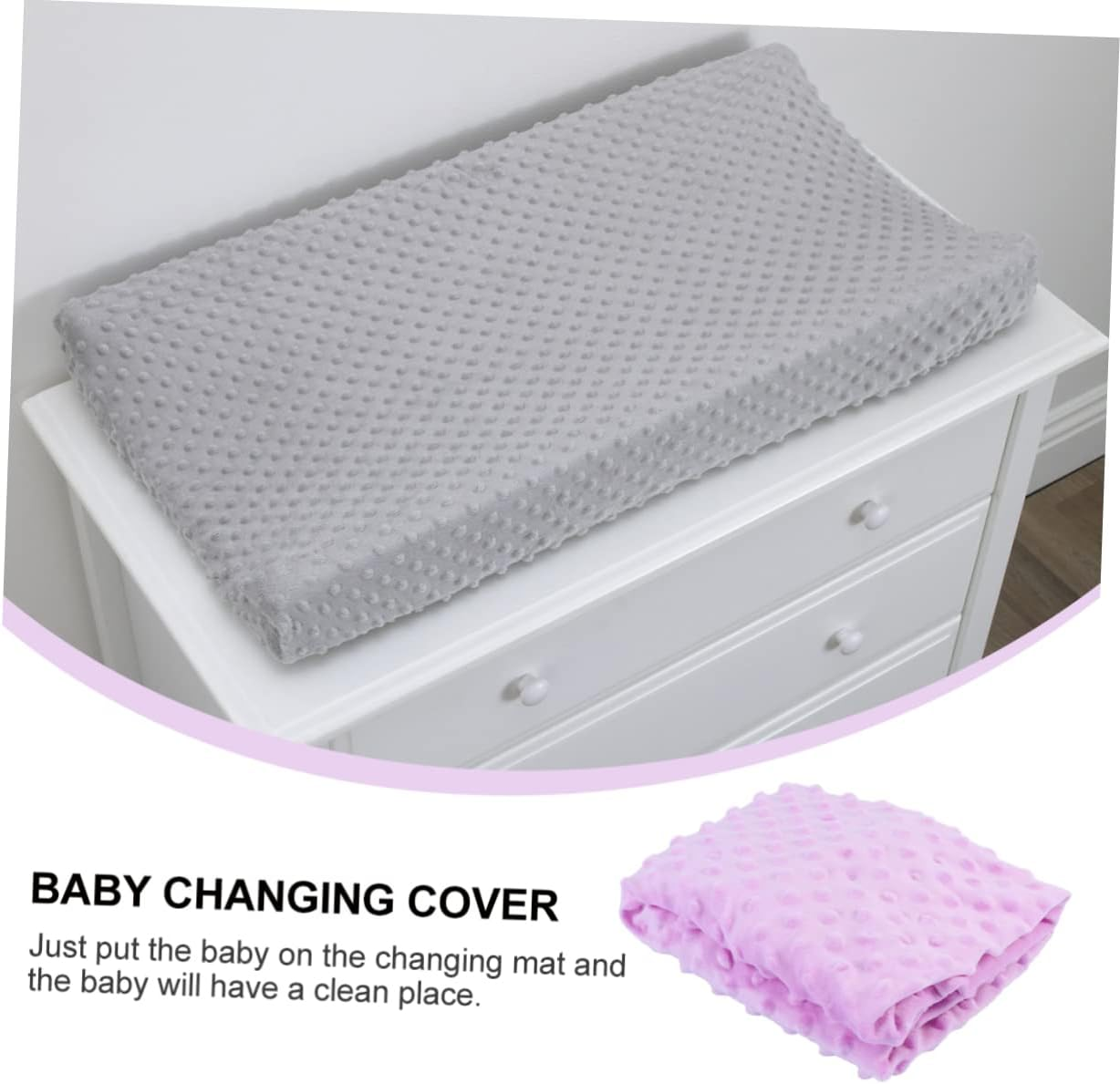 Baby Changing Pad Cover Breathable Cotton Cloth Purple Baby Diaper Changing Mat Cover for Massage Table - Purple image number 5