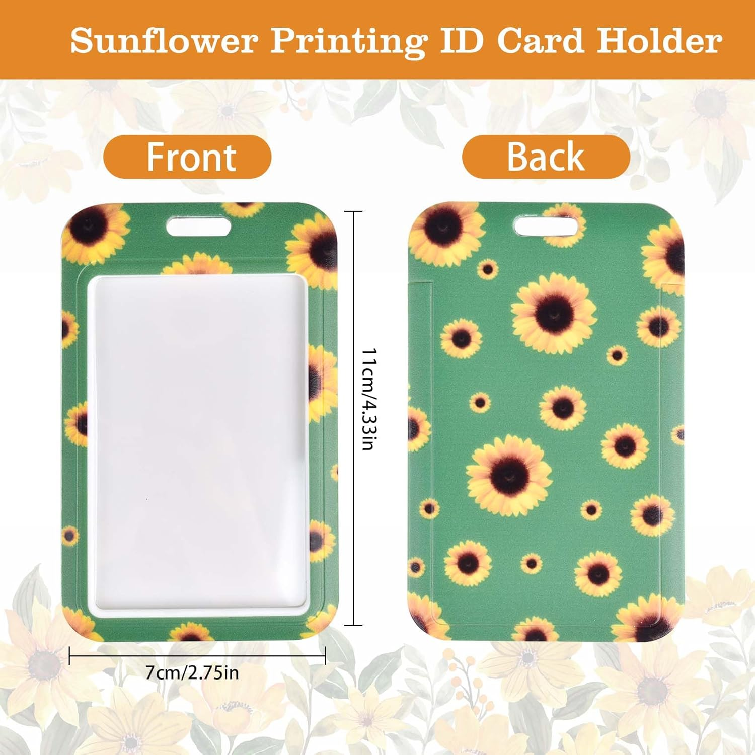 DUMING-IN ID Badge Holder with Detachable Neck Lanyard Strap, Sunflower Lanyard Hidden Disability with Card Holder, Sunflower Badge Holder for Nurse Doctor Teacher Student image number 5