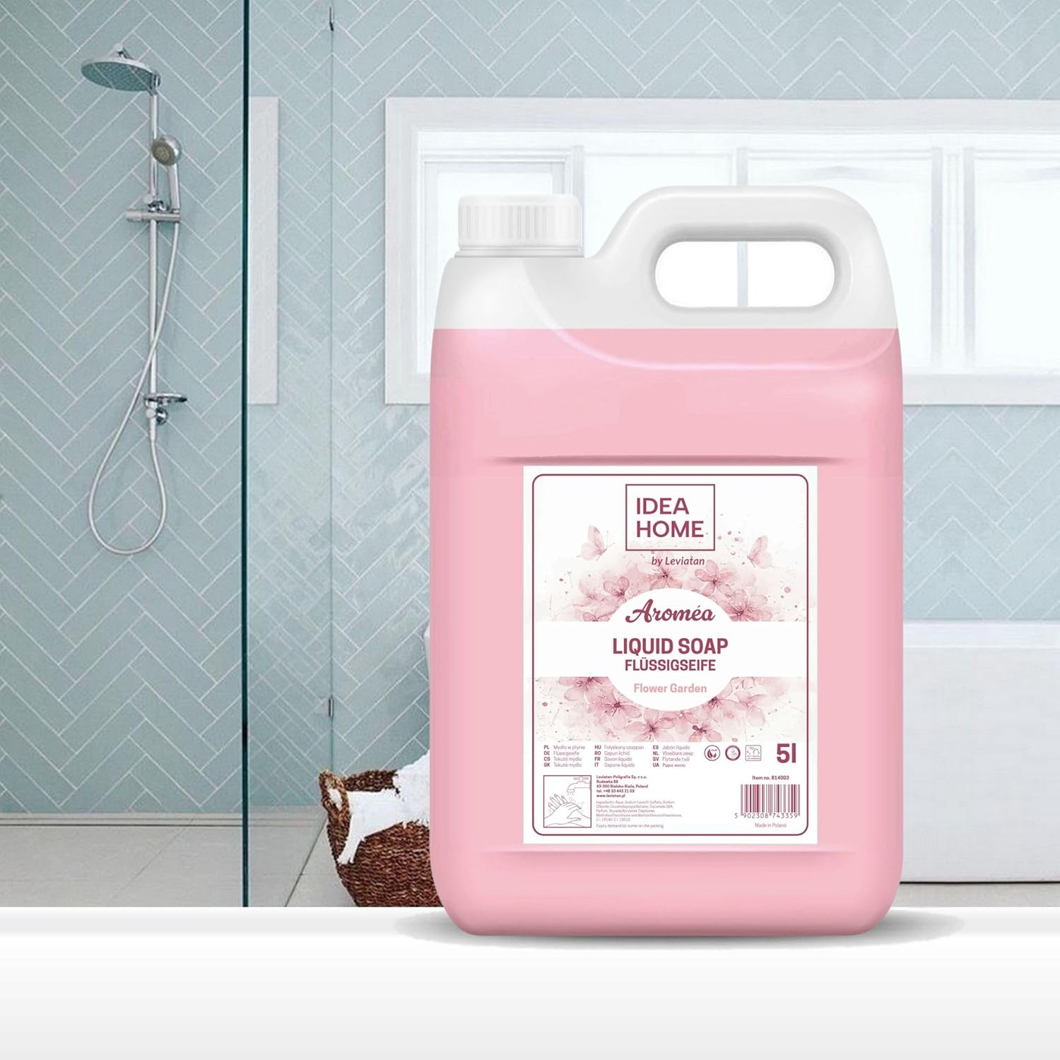 Idea Home AROM&Eacute;A Flower Garden Liquid Soap 5L Bulk Pack | Refill Canister for Soap Dispenser & Dispenser | Nourishing Hand Soap with Floral Fragrance image number 4