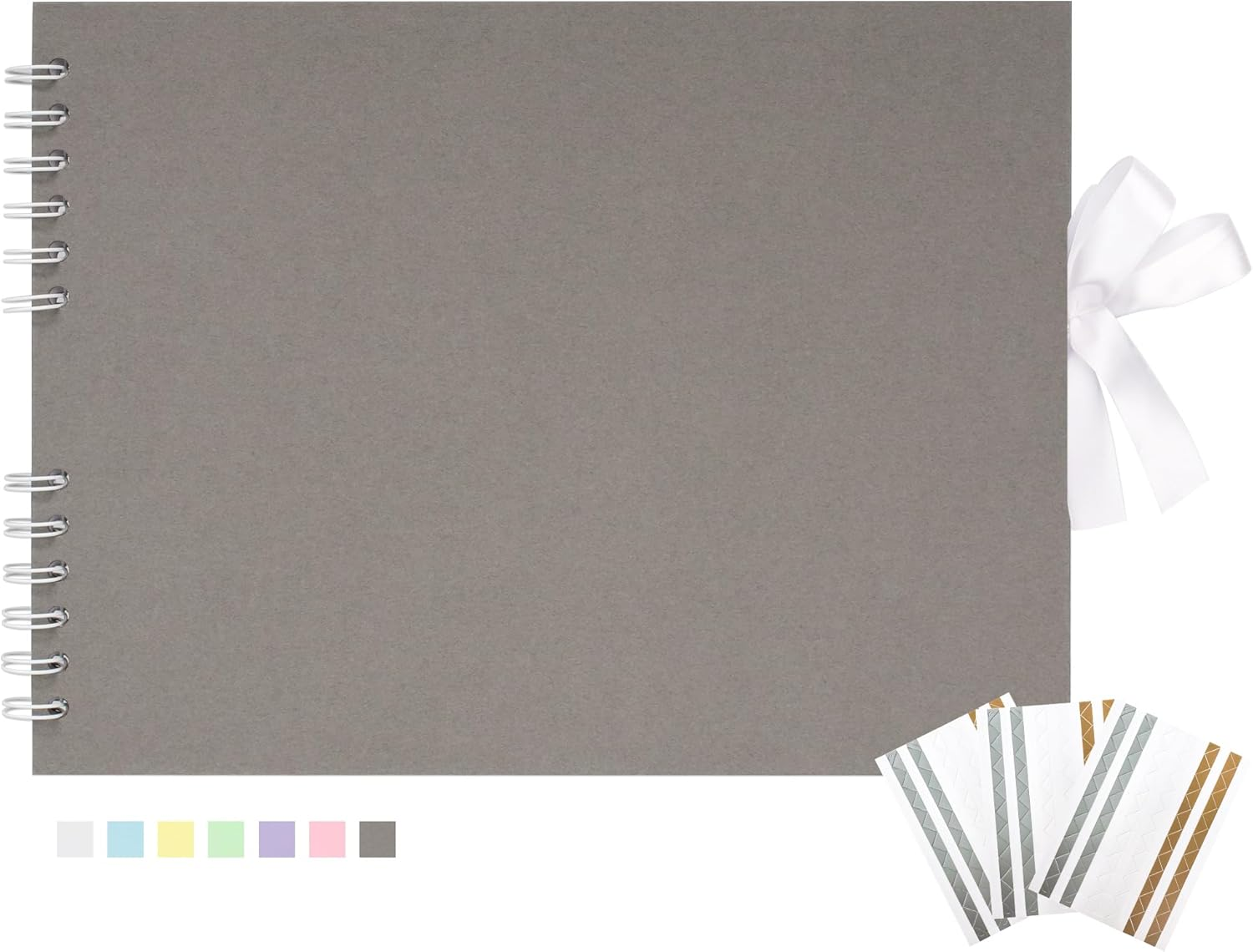 Scrapbook Photo Album 40 White Pages Scrap Book Memory Book 8.5 X 11.5 Inch Guest Book Scrapbook Album Accessories with Corner Stickers for Baby Shower, Wedding, Travelling White