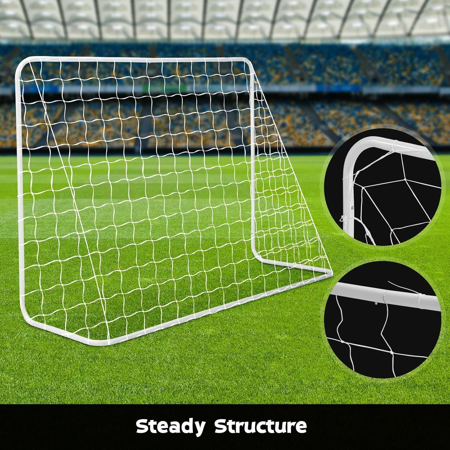 Soccer Goal Set Football Net Metal Frame Backyard Training Practice Kids Adults Youth Home Outdoor Sports Games Match - 1.83X1.22M image number 6