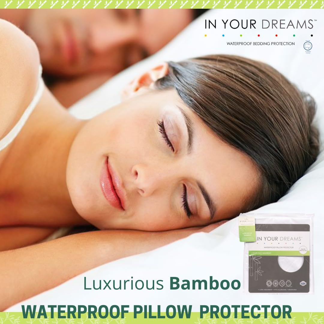 In Your Dreams Bamboo Waterproof Pillow Protector, White