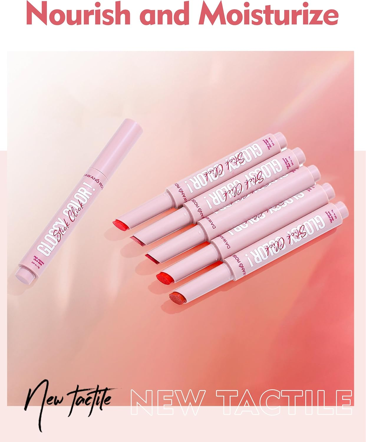 Erinde Glitter Lipstick & Lip Balm 2 in 1, Shimmer Lip Gloss, Moisturising Lipstick, Nourishing Lips Makeup Stick #07