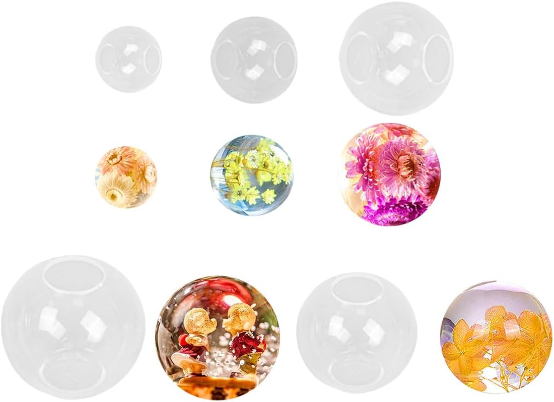 Isuperb 5Pcs Resin Ball Set Silicone Model round Resin Casting Model Sphere Model for Resin Epoxy 3D Crystal Resin Kits DIY Jewelry Craft, Resin Crafts, Handmade Crystal Pendants image number 3