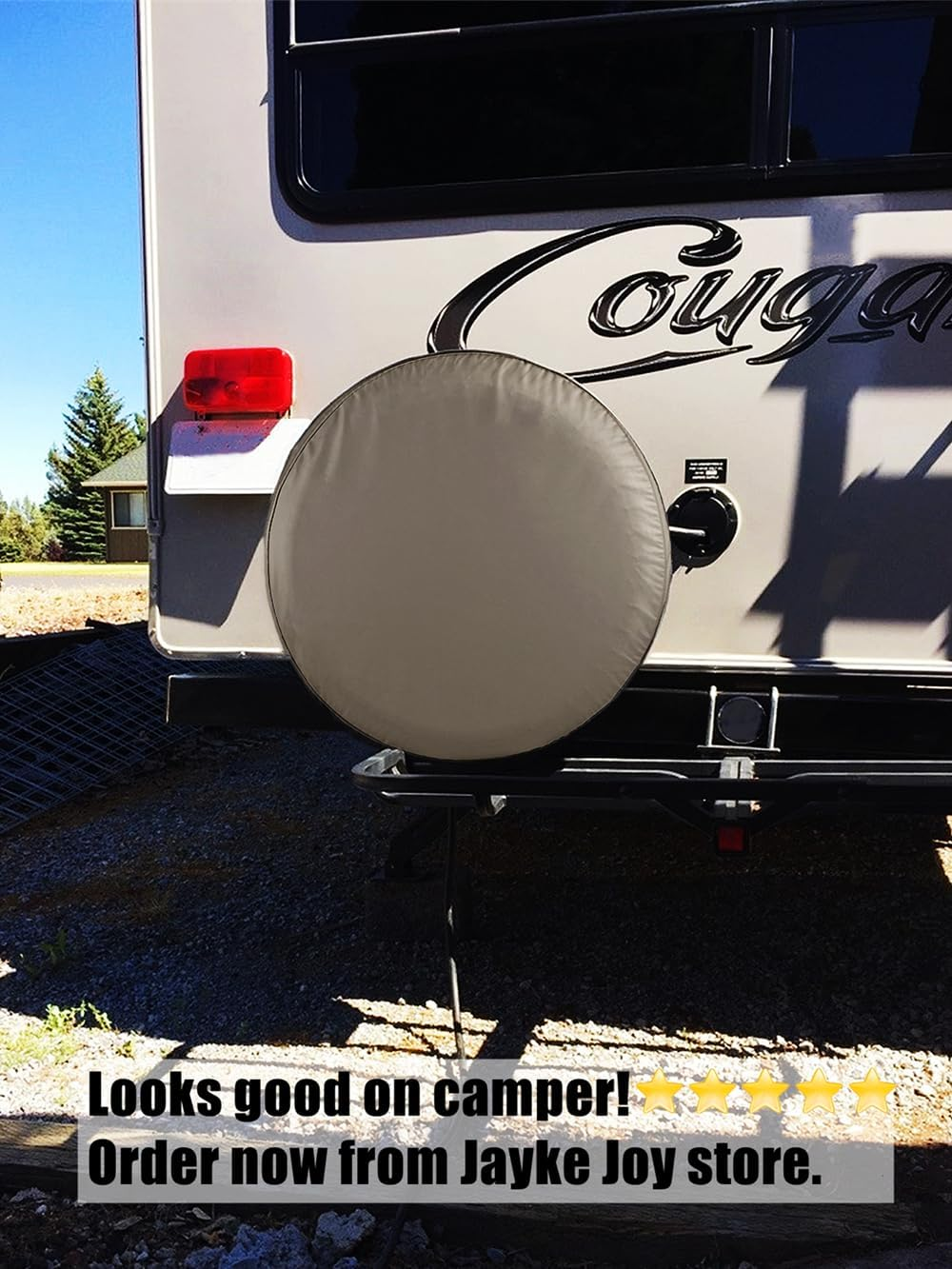 Spare Tire Cover, Gray Wheel Cover Waterproof PVC Leather Dust-Proof Universal Fit for Jeep, Trailer, RV, SUV and Camper (14 Inch)