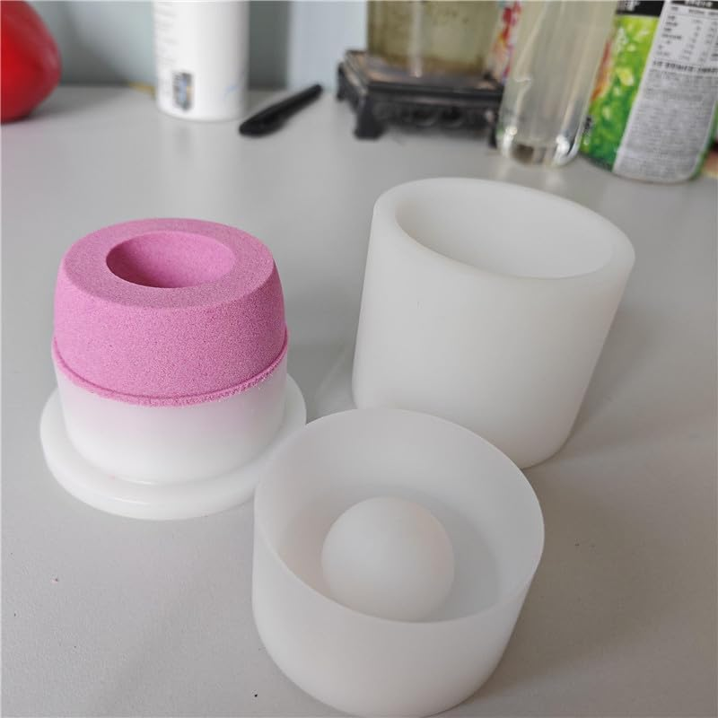 Plastic Spherical with Holes Solid Shampoo Press Bar Mold 2.28Inch 5.8CM Diameter Max Volume 90Ml Bath Bomb Press Sphere Mold Soap Mold image number 3