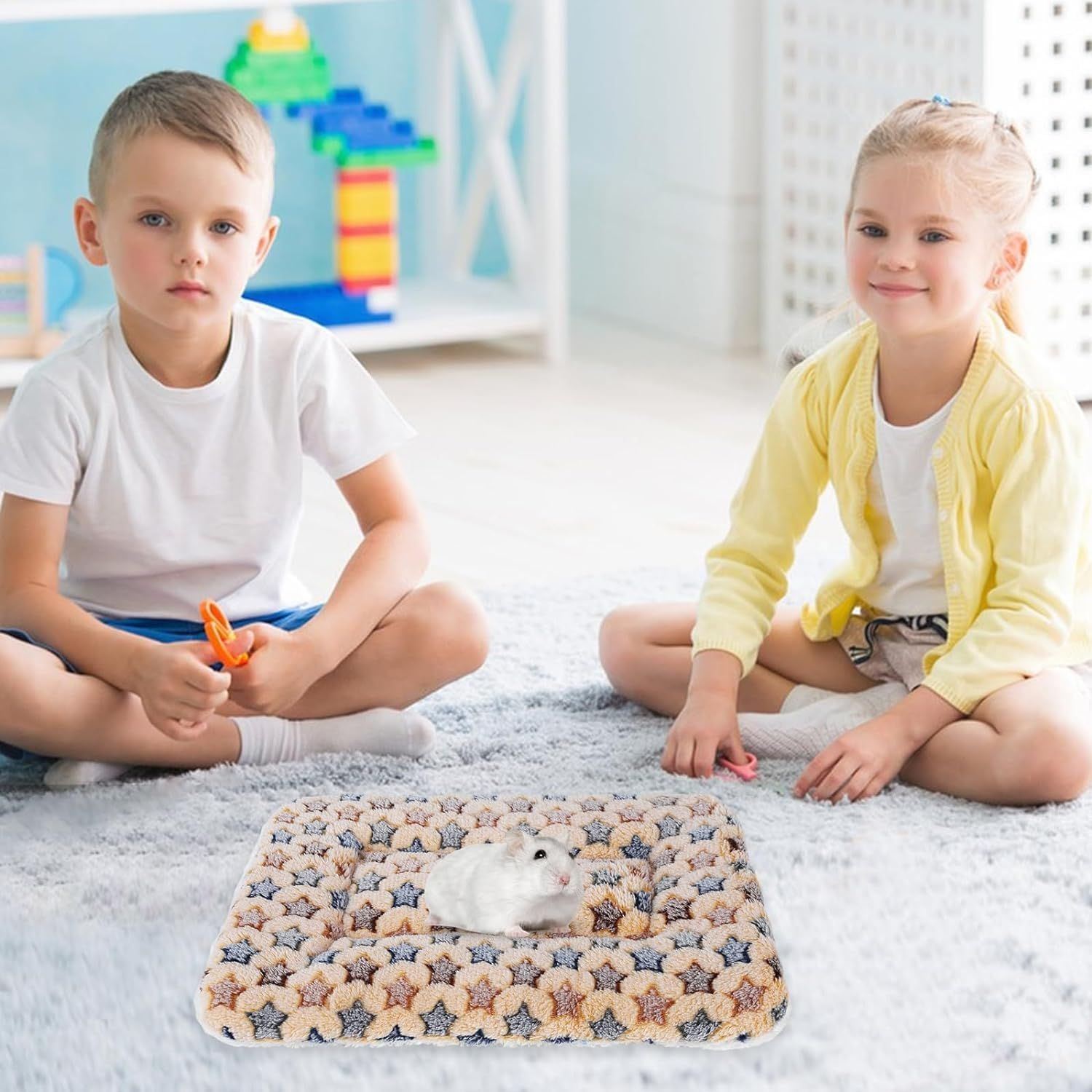 2 Pcs Small Animal Plush Bed Mat 35X27Cm Washable Guinea Pig Bed Mat Fluffy Guinea Pig Bedding Mat Sleeping Pad for Bunny Hamster Guinea Pig