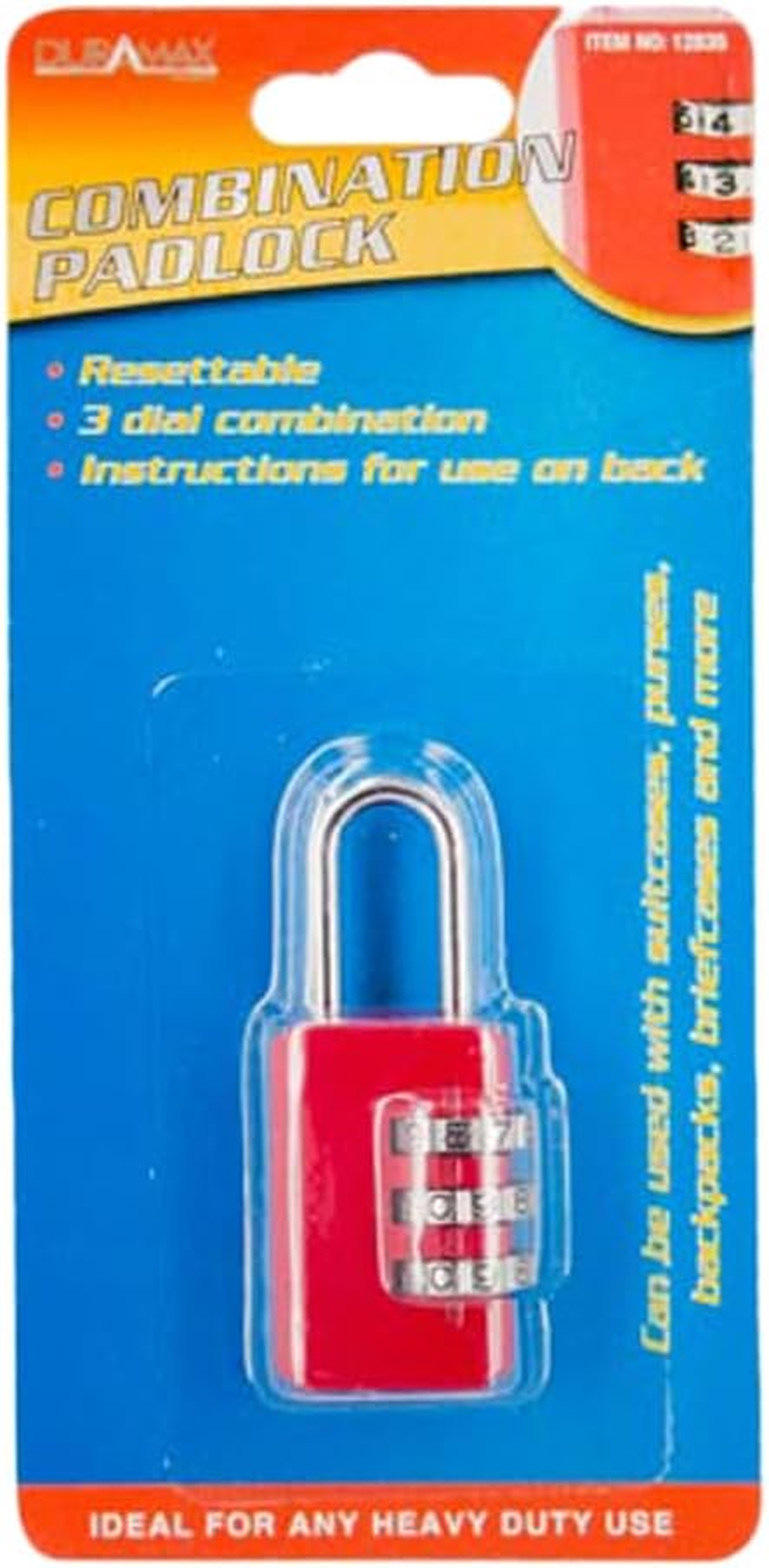 Duramax 3 Digit Code Combination Padlock image number 1