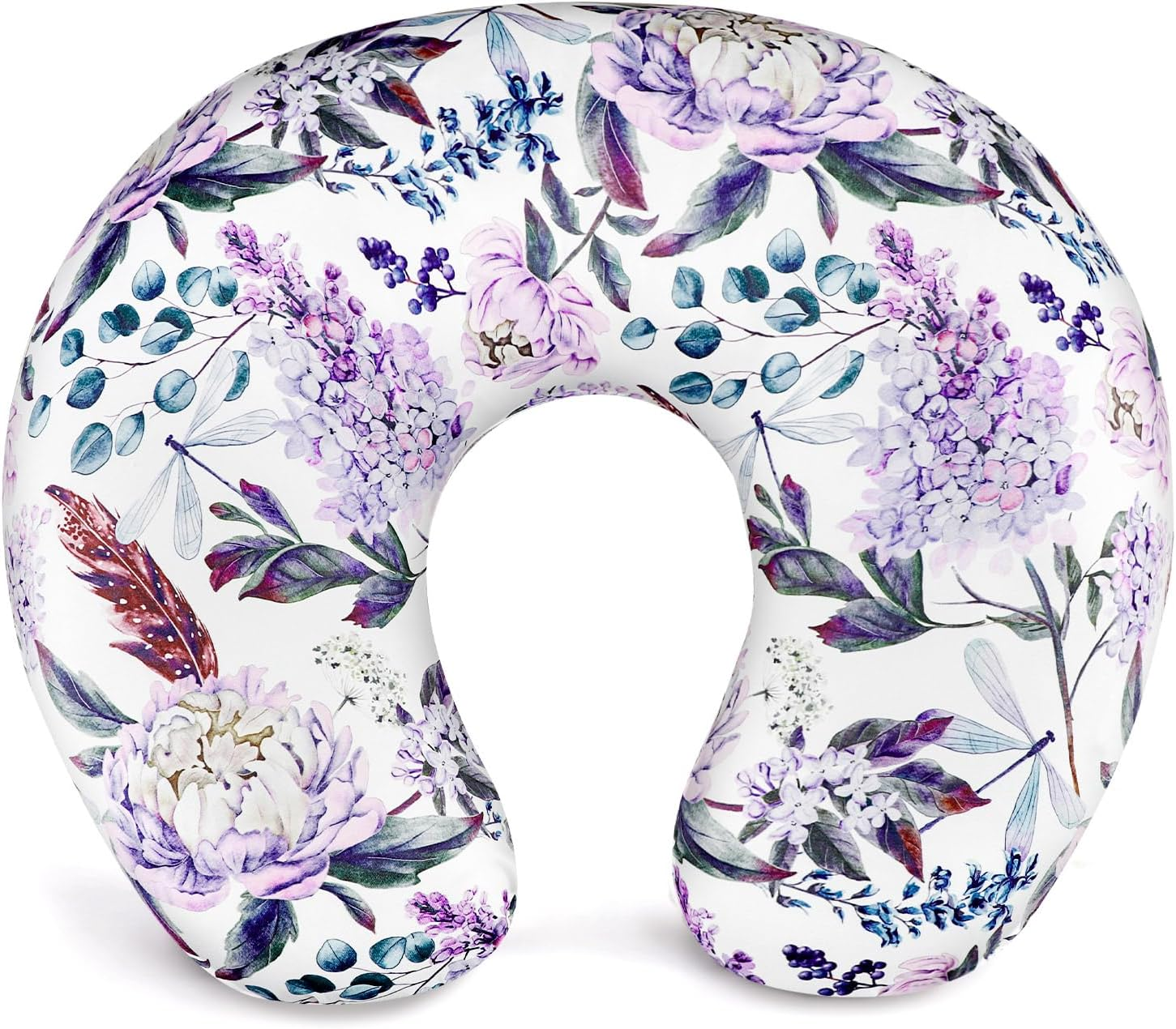 Purple Floral Wisteria Nursing Pillow Cover, Nursing Pillowcase Set for Baby Boy or Baby Girl, Nursing Pillow Slipcover Cushion Cover, Soft Fabric for Snuggling Baby, Suitable for Nursing Pillows image number 5