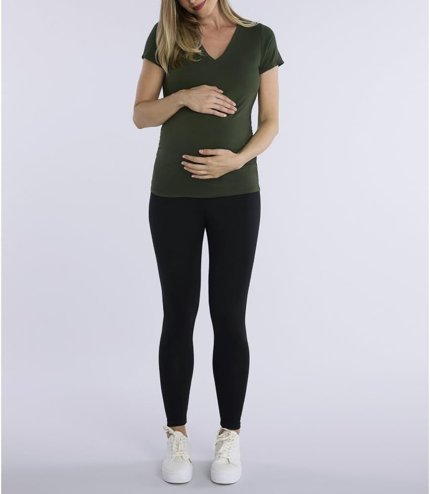 Motherhood Maternity Womens 97338 Bump Start 2 Pack under Belly Full Length Leggings Leggings image number 4
