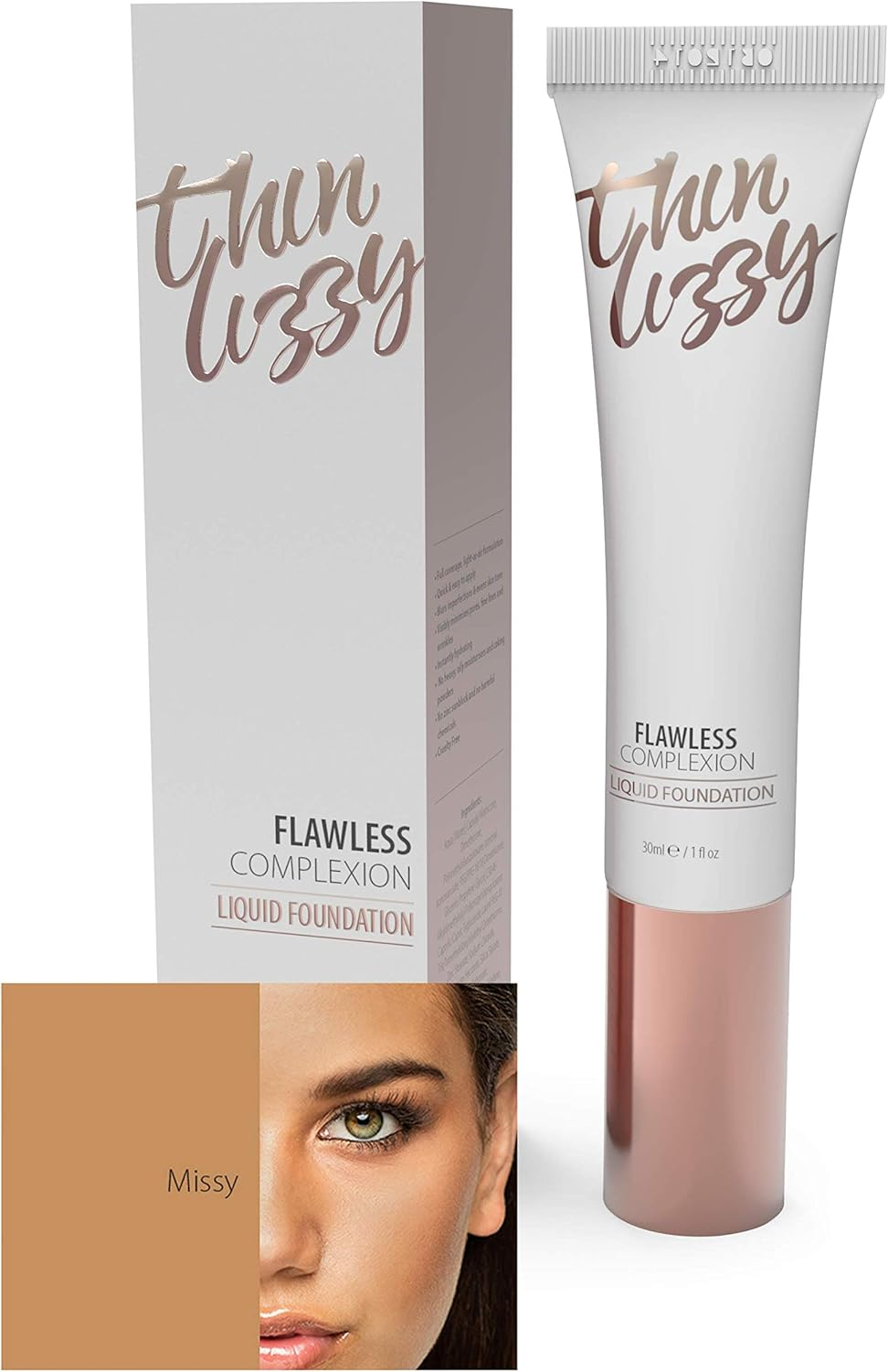 Thin Lizzy Flawless Complexion Natural Liquid Foundation, Full Coverage, Natural & Flawless Finish, Diva (Dorothy) - Bella image number 3