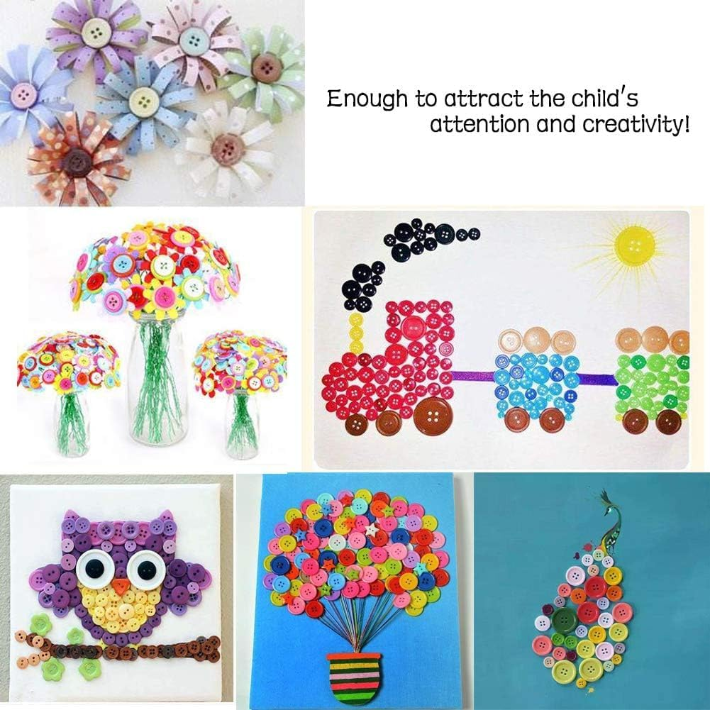 500-700 PCS Assorted Mixed Colour Resin Buttons 2 and 4 Holes round Craft for Sewing DIY Crafts Manual Button Painting,Diy Handmade Ornament image number 3