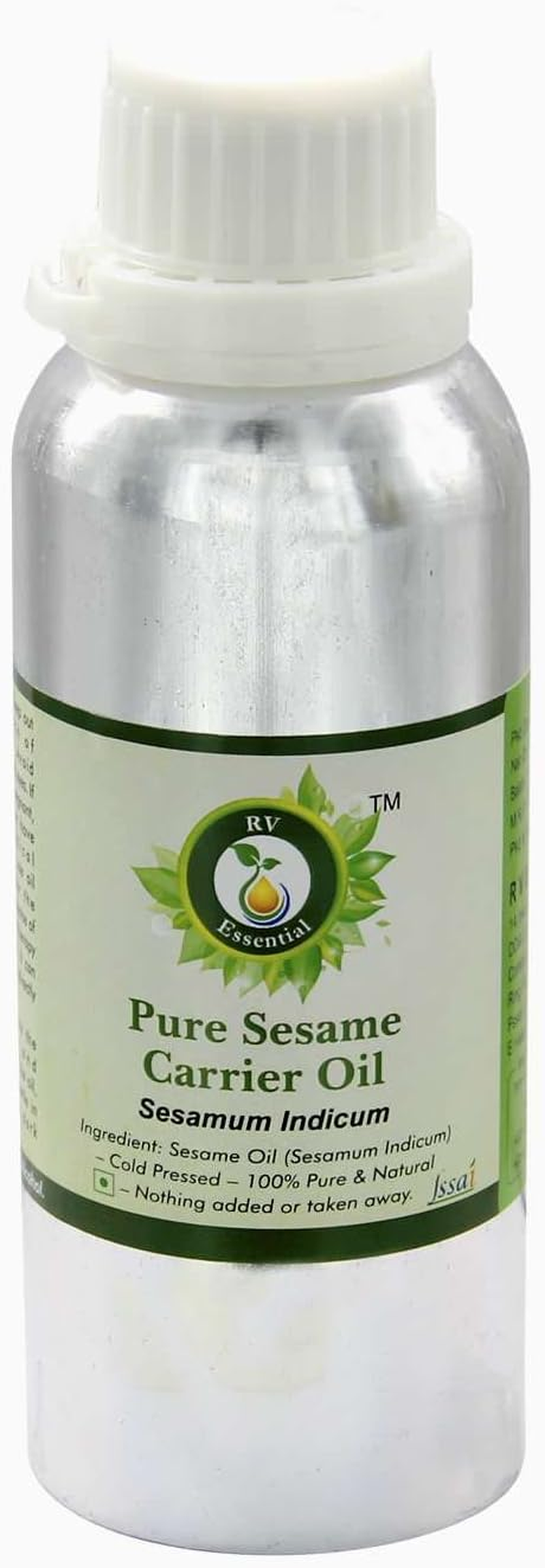 Sesame Oil | Sesamum Indicum | Pure Sesame Oil | Sesame Seed Oil | for Body | for Hair | for Skin | 100% Pure Natural | Cold Pressed | 100Ml | 3.38Oz by R V Essential image number 1